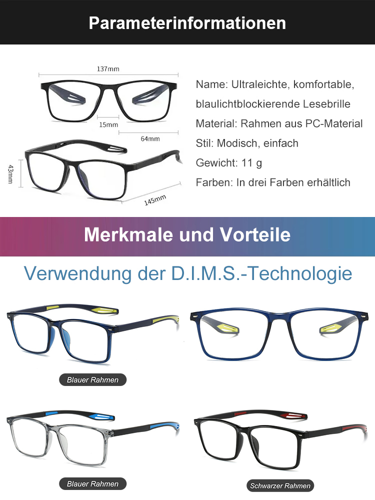 【Sehkraft zurück auf 20 Jahre】Intelligente Fokusveränderung Komfortable Lesebrille