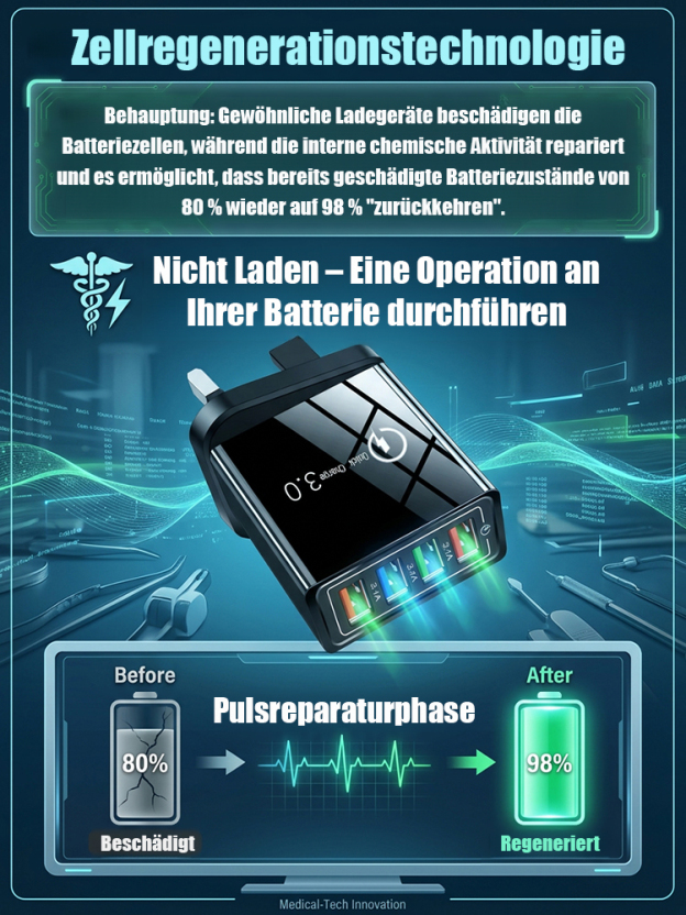【Verbessern Sie die Akkulaufzeit Ihres Handys】Vierfacher Reise-Ladegerät