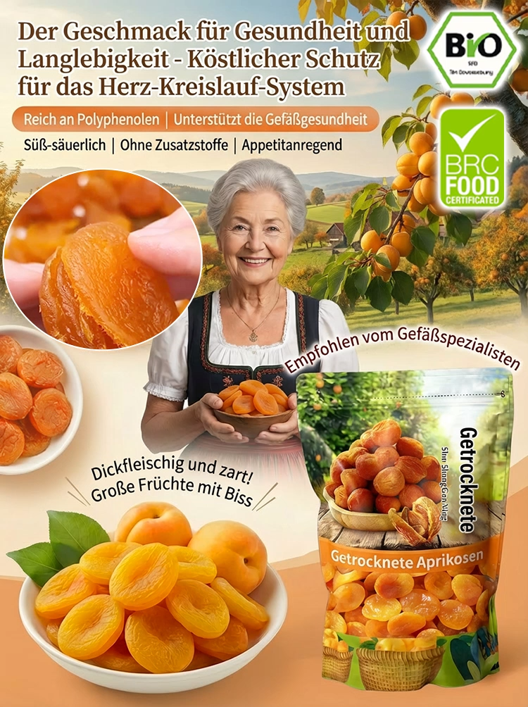 【Von Herz-Kreislauf-Spezialisten empfohlen】 Bayerns Spezialität: Getrocknete Aprikosen