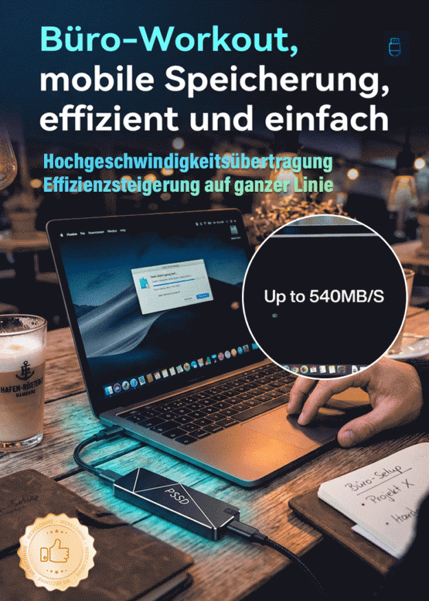 Schnelle und stabile tragbare Mini-Festplatte mit hoher Kapazität