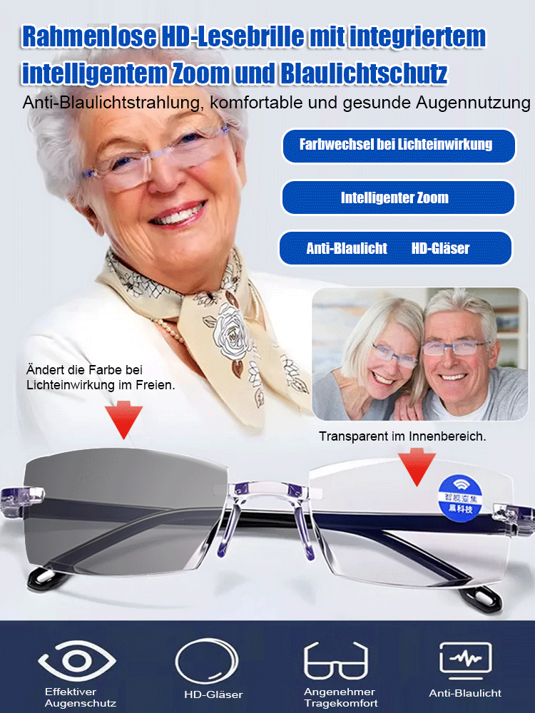 Smart Zoom Blaulichtschutz HD-Lesebrille