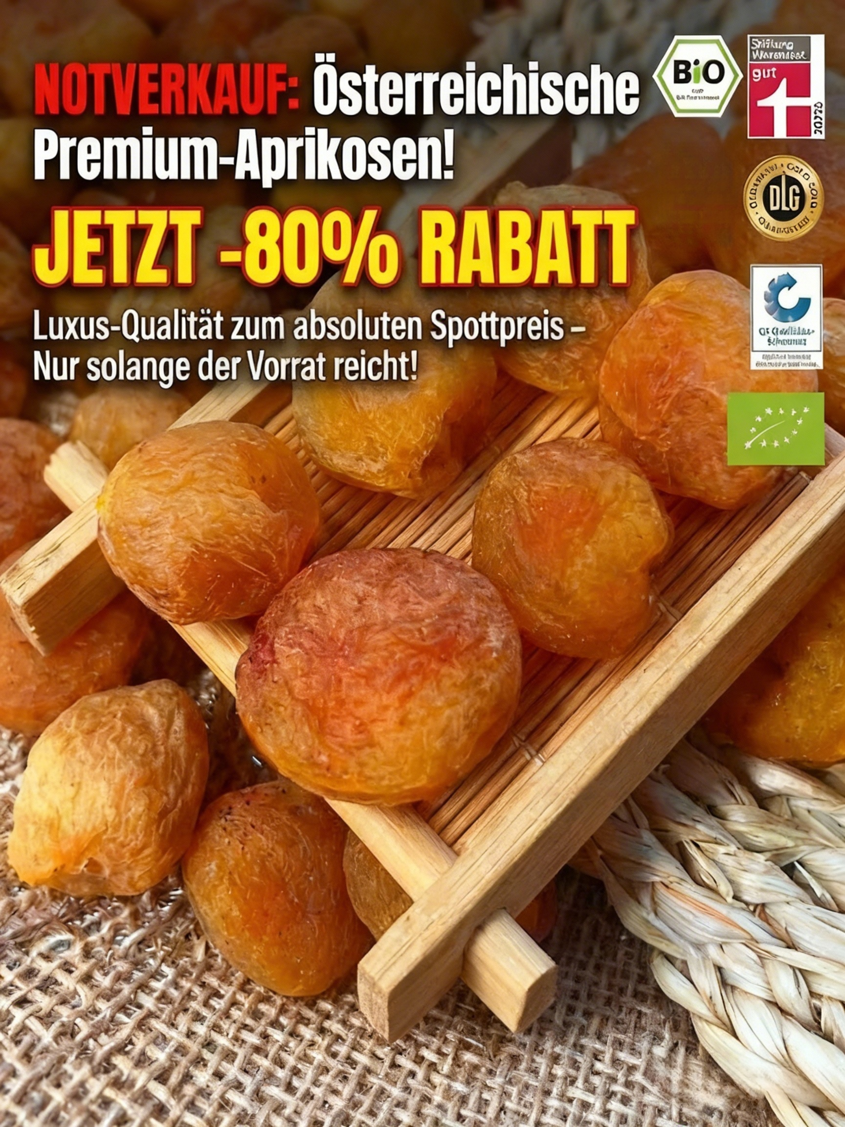 【Von Herz-Kreislauf-Spezialisten empfohlen】 Bayerns Spezialität: Getrocknete Aprikosen