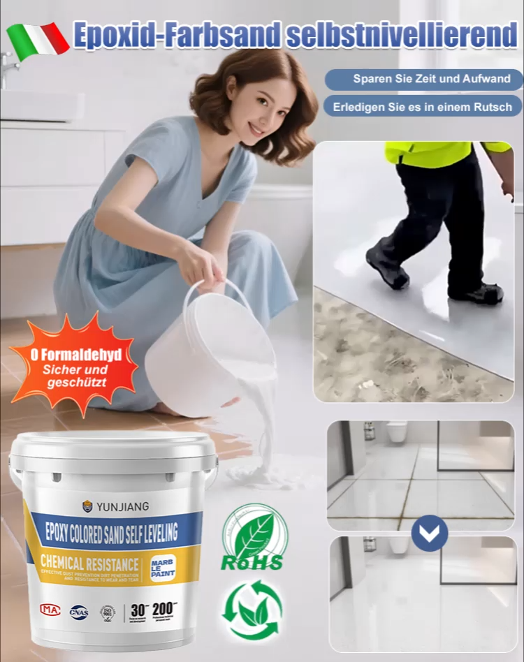 【Am selben Tag streichen, am selben Tag beziehen】Marmor-ähnlicher farbiger Sand selbstnivellierende 