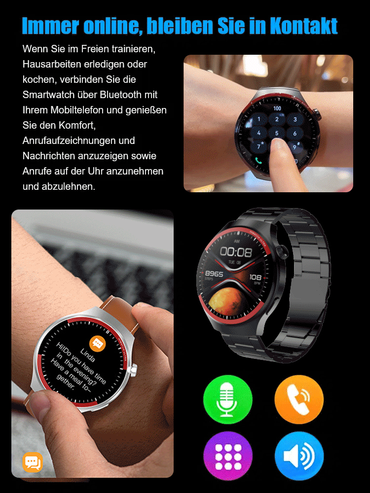 WATCH4PRO Raumforschung Rundbildschirm Smartwatch
