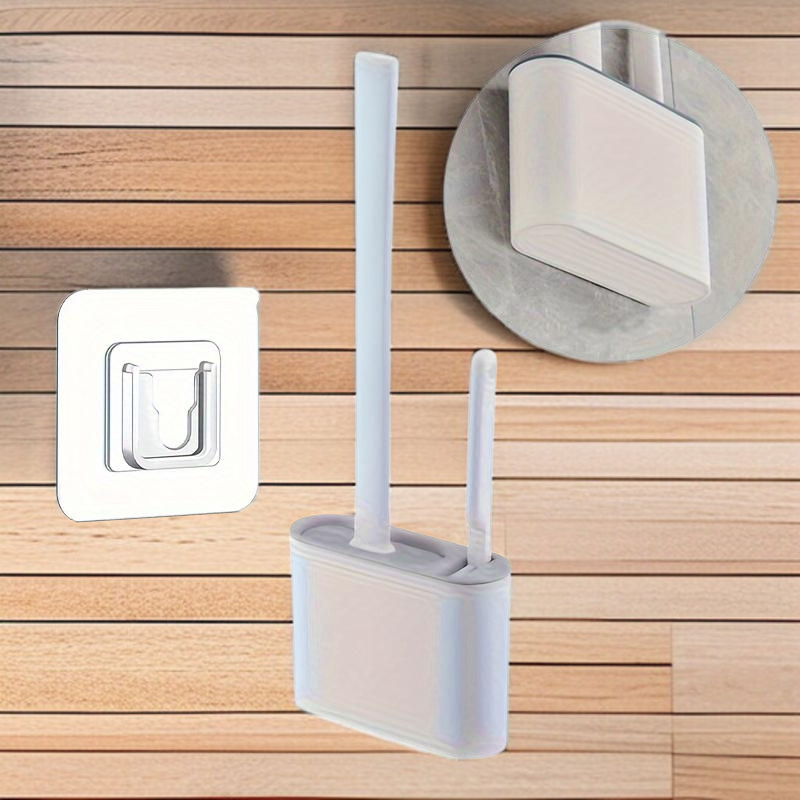 Platzsparende Wandhalterung für Toilettenbürsten im Bad