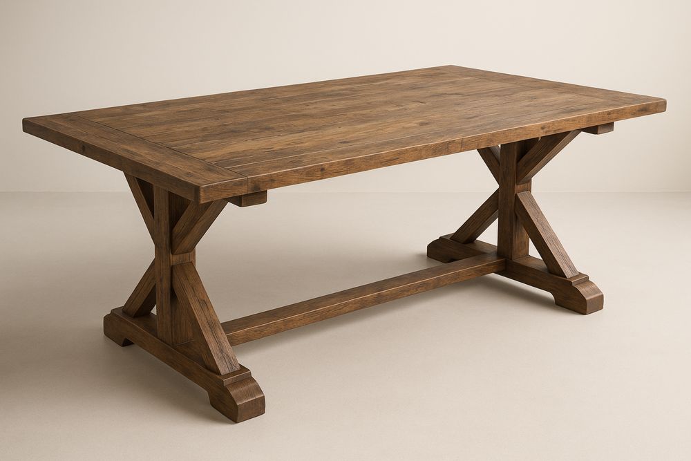 Puinen ruokapöytä ristikkorungolla 180x90x75 cm ruskea-lumiaurorahaven