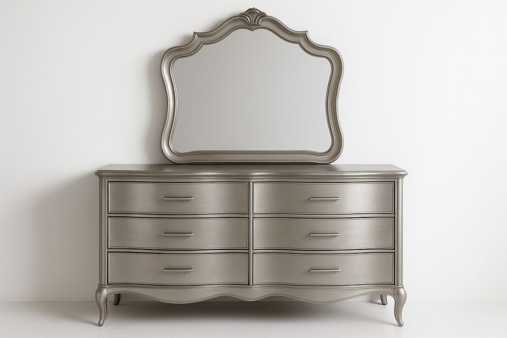 Metallinen lipasto ja peili 6 laatikolla-lumiaurorahaven