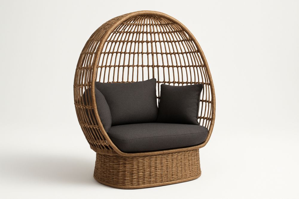 Polyrottinki Korituoli, Tyynyt Polyesteria, Musta/Tumma Harmaa-lumiaurorahaven