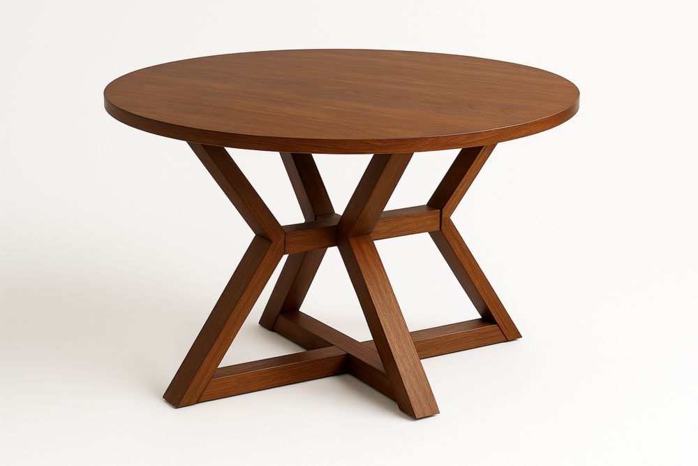 Pyöreä puinen ruokapöytä, ruskea-lumiaurorahaven