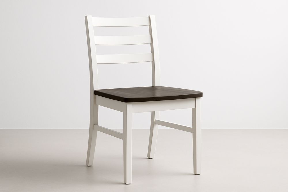 Puinen ruokapöydän tuoli valkoinen/ruskea 45x50x85cm-lumiaurorahaven