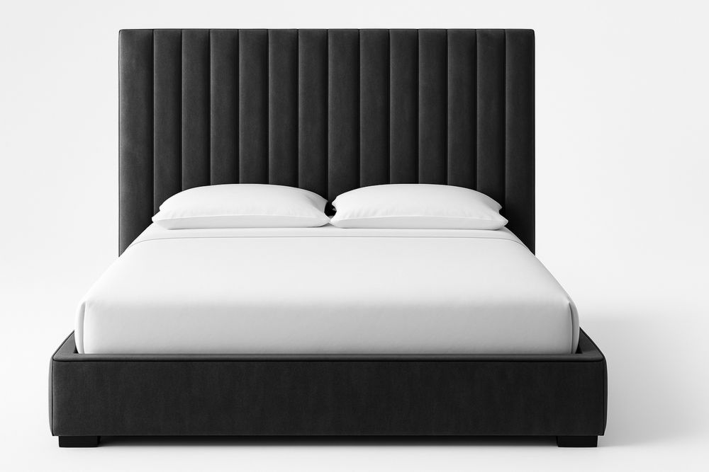 Pehmustettu sängynrunko päädyllä musta 200x160 cm-lumiaurorahaven