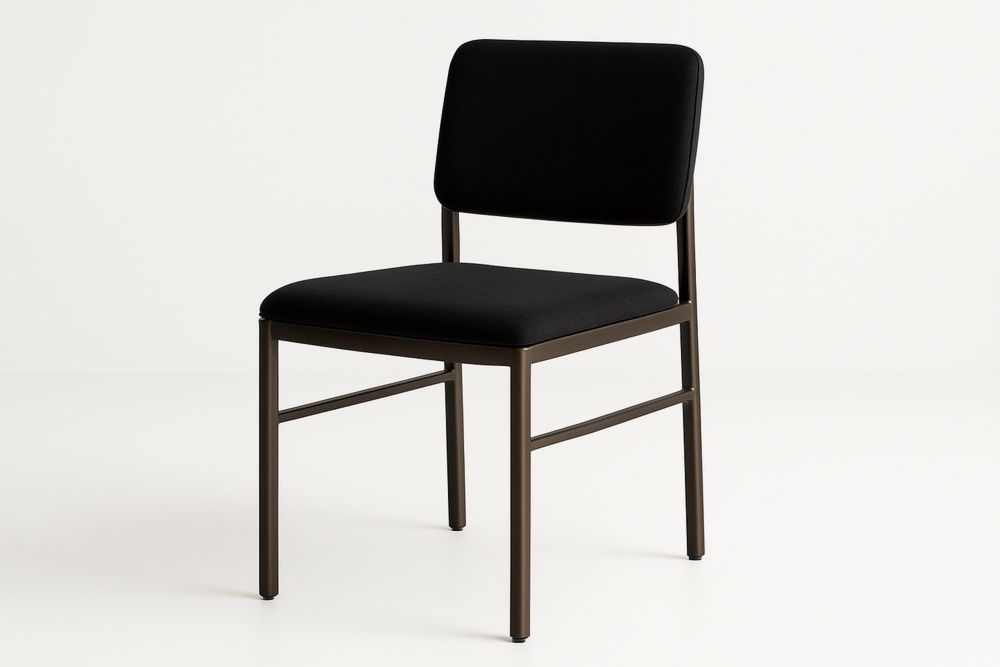 Teräskehys Tuoli Polyesterikangas Musta 45x55x80 cm-lumiaurorahaven