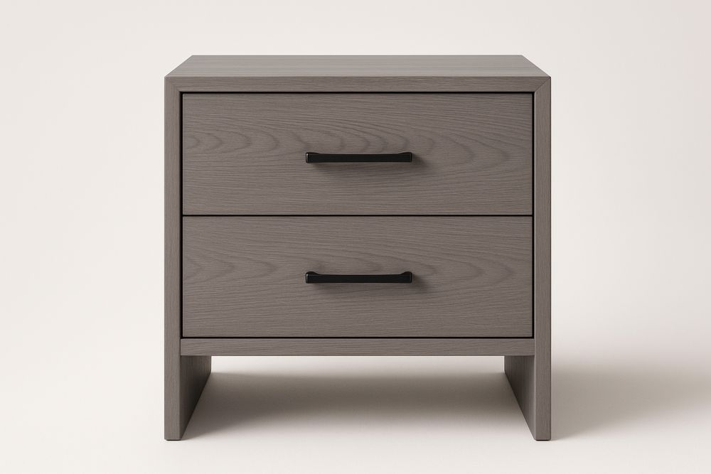 Yöpöytä Kaksi Vetolaatikkoa Puu Harmaa 60x40x45 cm-lumiaurorahaven