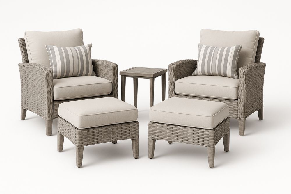 Polyrottinki ulkokalustesetti tyynyillä harmaa/beige-lumiaurorahaven