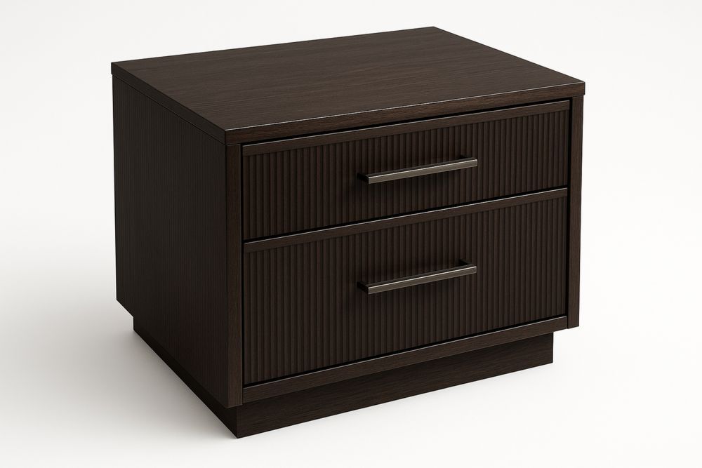 Yöpöytä Kaksi Laatikkoa Tumma Puu MDF 50x40x40 cm-lumiaurorahaven