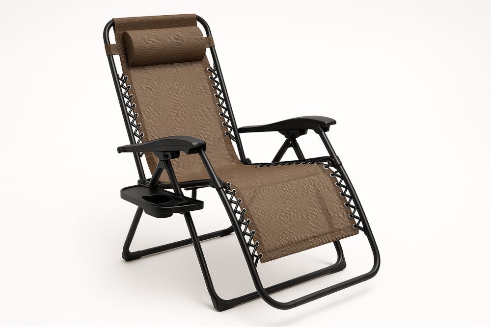 Säädettävä teräsrunko lepotuoli polyesterikangas ruskea-lumiaurorahaven