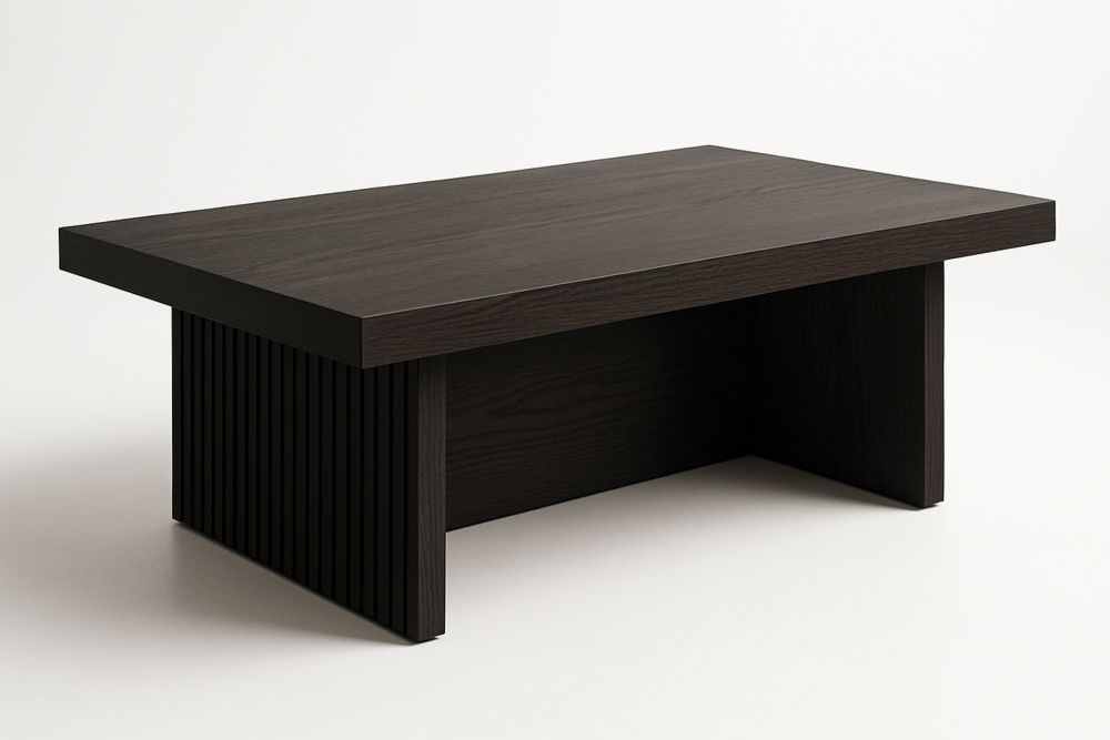 MDF-puurakenteinen tumman puun sohvapöytä 120 cm x 60 cm x 40 cm-lumiaurorahaven