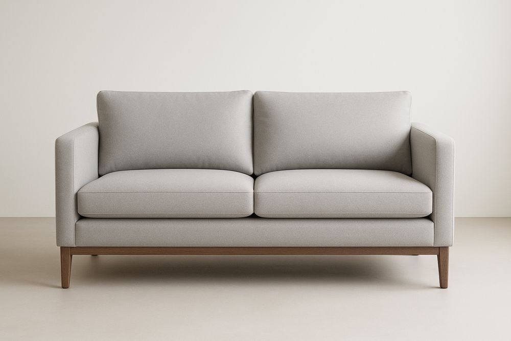 Polyesterikangassohva puurunko harmaa 150x90x85 cm-lumiaurorahaven