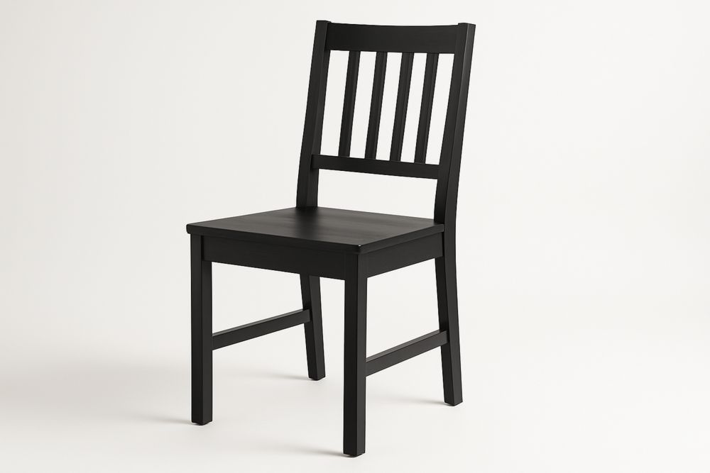 Puinen ruokatuoli 40x40x85cm musta-lumiaurorahaven