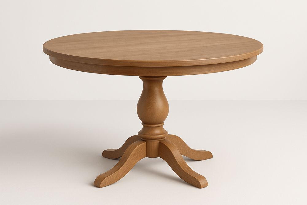 Puinen pyöreä ruokapöytä luonnonväri 120 cm-lumiaurorahaven