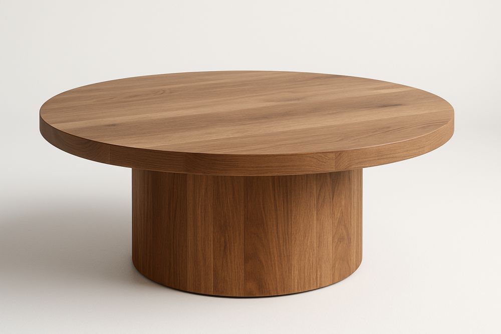 Pyöreä puinen sohvapöytä 80cm ruskea-lumiaurorahaven