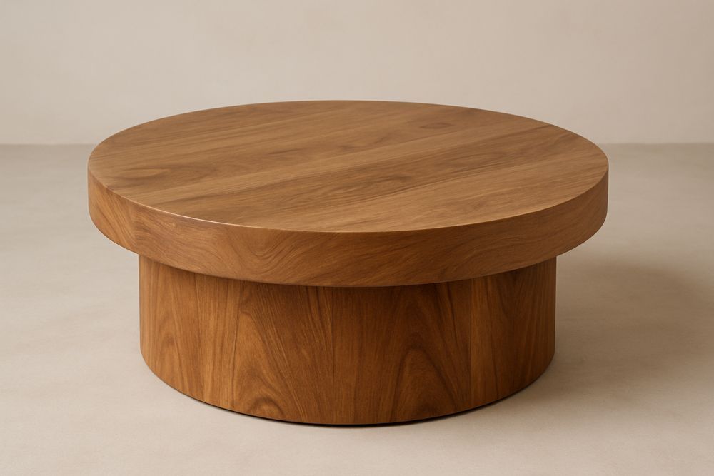 Pyöreä sohvapöytä puuta, pähkinä, 40 cm korkeus, 80 cm halkaisija-lumiaurorahaven