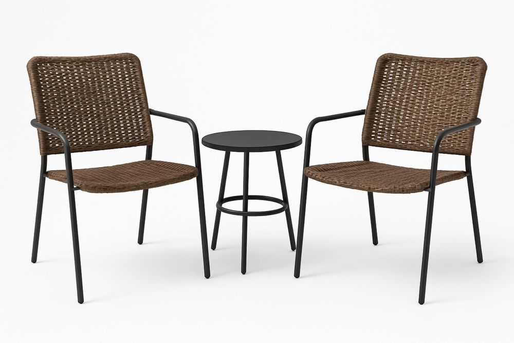 Polyrottinki ja Metalli Ulkokalustesetti-lumiaurorahaven