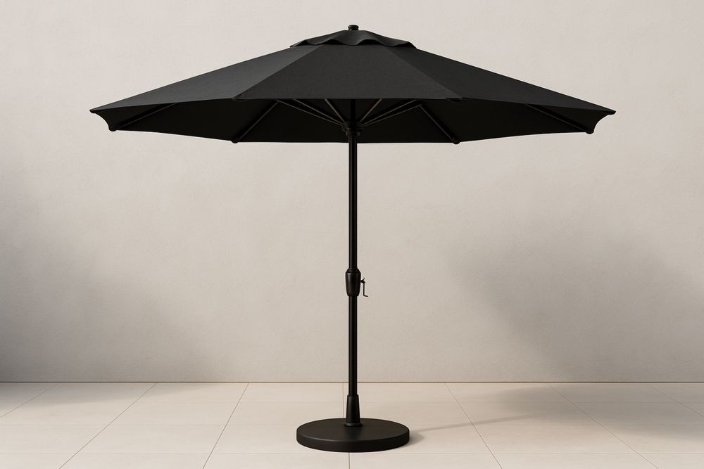 Pyöreä musta terassivarjo alumiini ja polyesteri 270 cm-lumiaurorahaven