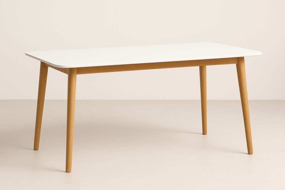 MDF-pöytä koivupuuvalkoista suorakaide 150x80x75 cm-lumiaurorahaven