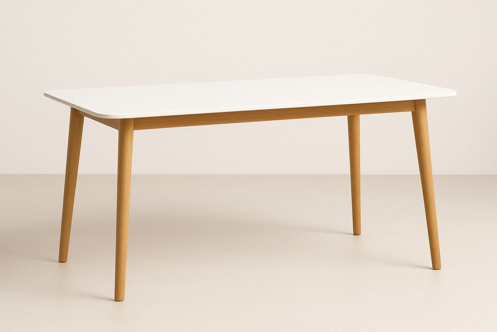 MDF-pöytä koivupuuvalkoista suorakaide 150x80x75 cm-lumiaurorahaven