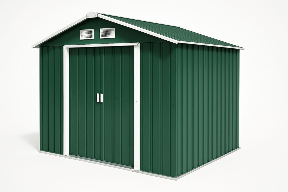 Metallirakenteinen Vihreä Puutarhavaja 213x127x185 cm-lumiaurorahaven