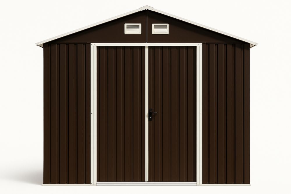 Puutarhavaja Ruskea Galvanoitu Teräs 204x132x186 cm-lumiaurorahaven