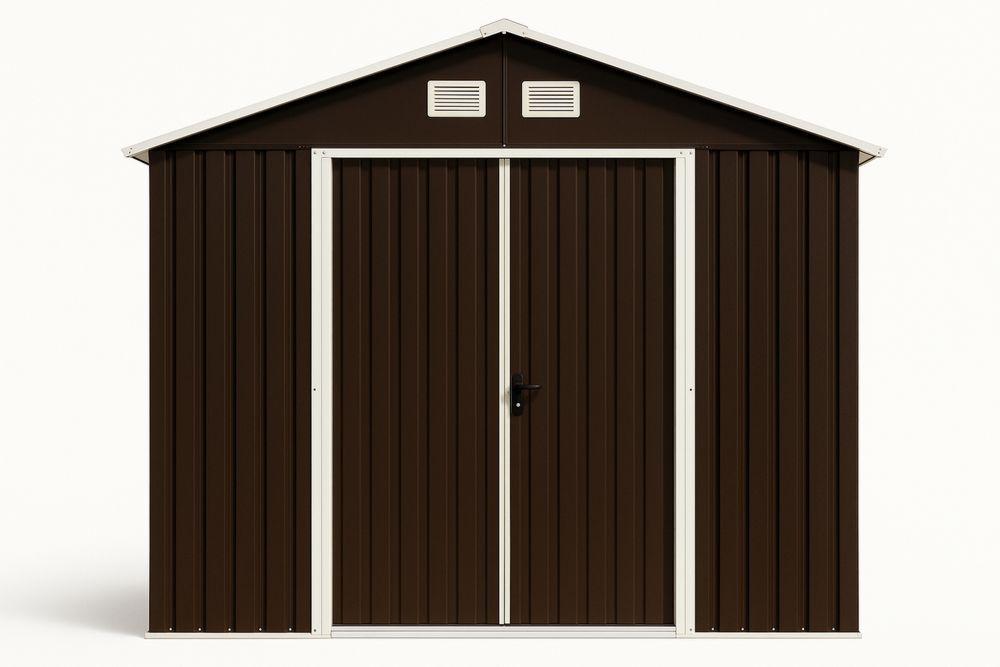 Puutarhavaja Ruskea Galvanoitu Teräs 204x132x186 cm-lumiaurorahaven