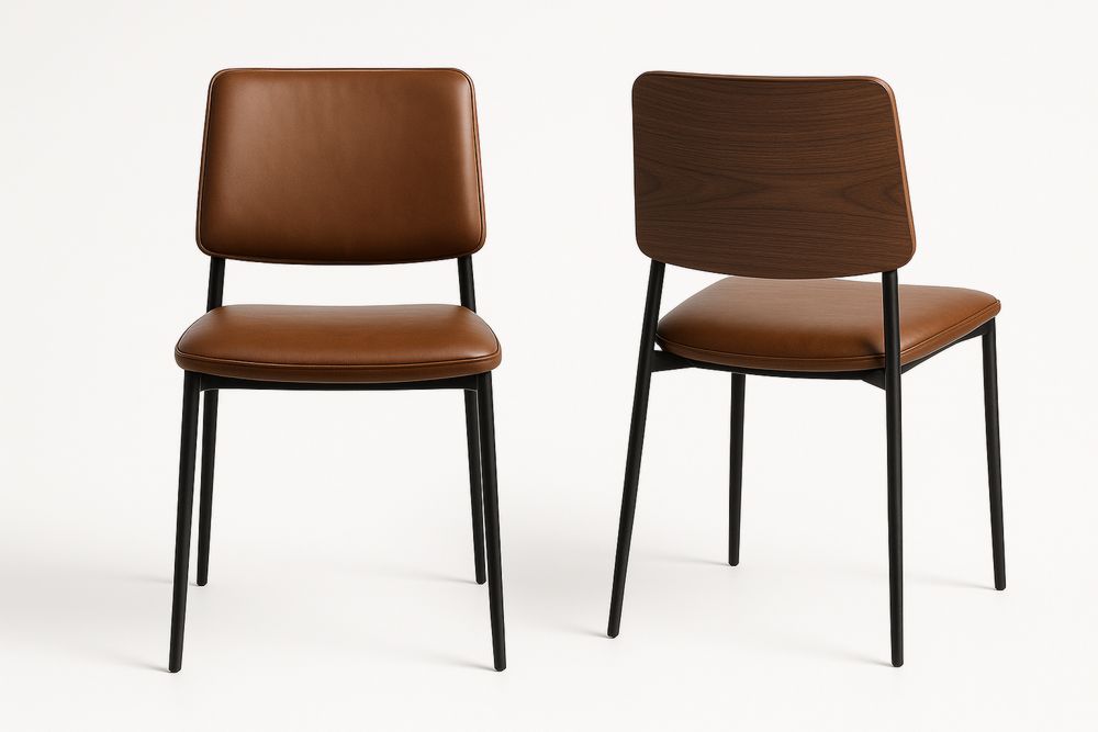 Keittiötuoli PU-nahkaverhoilu Metallijalat Tumma Ruskea-lumiaurorahaven