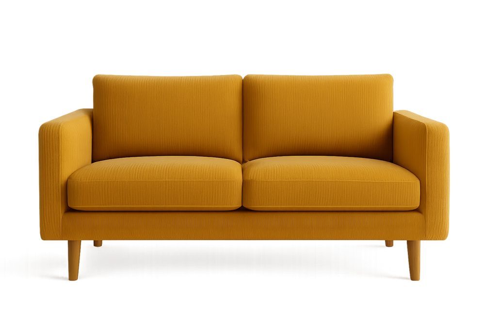 Kaksipaikkainen sohva polyesterikangas keltainen-lumiaurorahaven