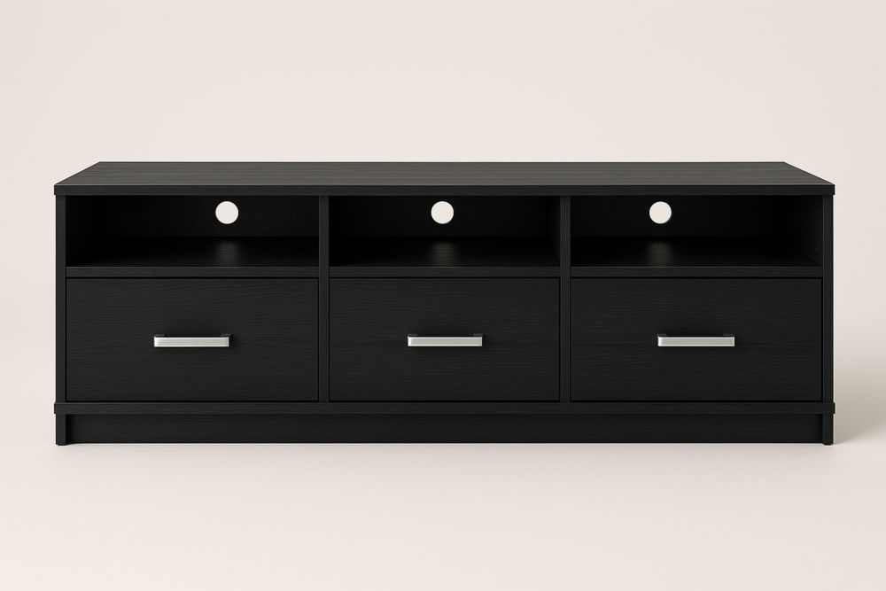 Mustan MDF TV-taso 150x40x50 cm-lumiaurorahaven