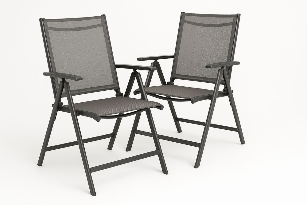 Kaksi Antrasiitti Alumiini Kokoontaitettava Tuoli-lumiaurorahaven