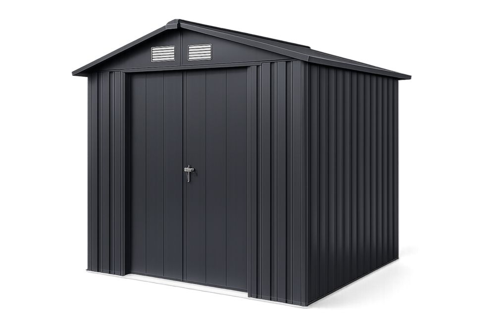 Metallinen ulkovarasto 213x130x185 cm tummanharmaa-lumiaurorahaven