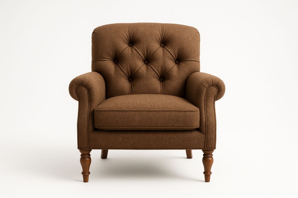 Ruskea Polyesterikankainen Nojatuoli Pyöreillä Jaloilla-lumiaurorahaven