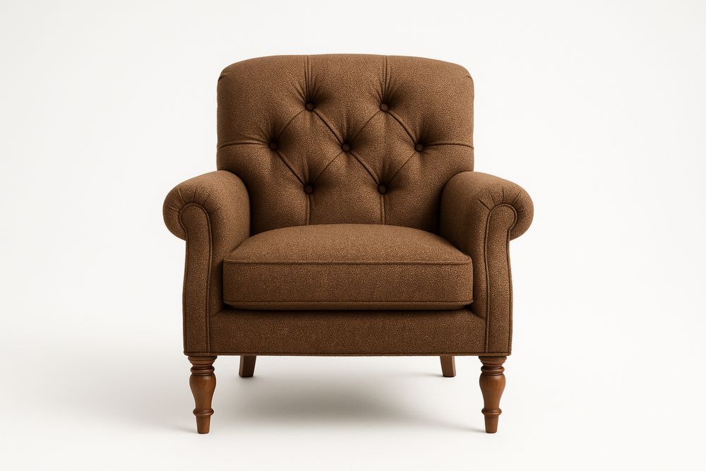 Ruskea Polyesterikankainen Nojatuoli Pyöreillä Jaloilla-lumiaurorahaven