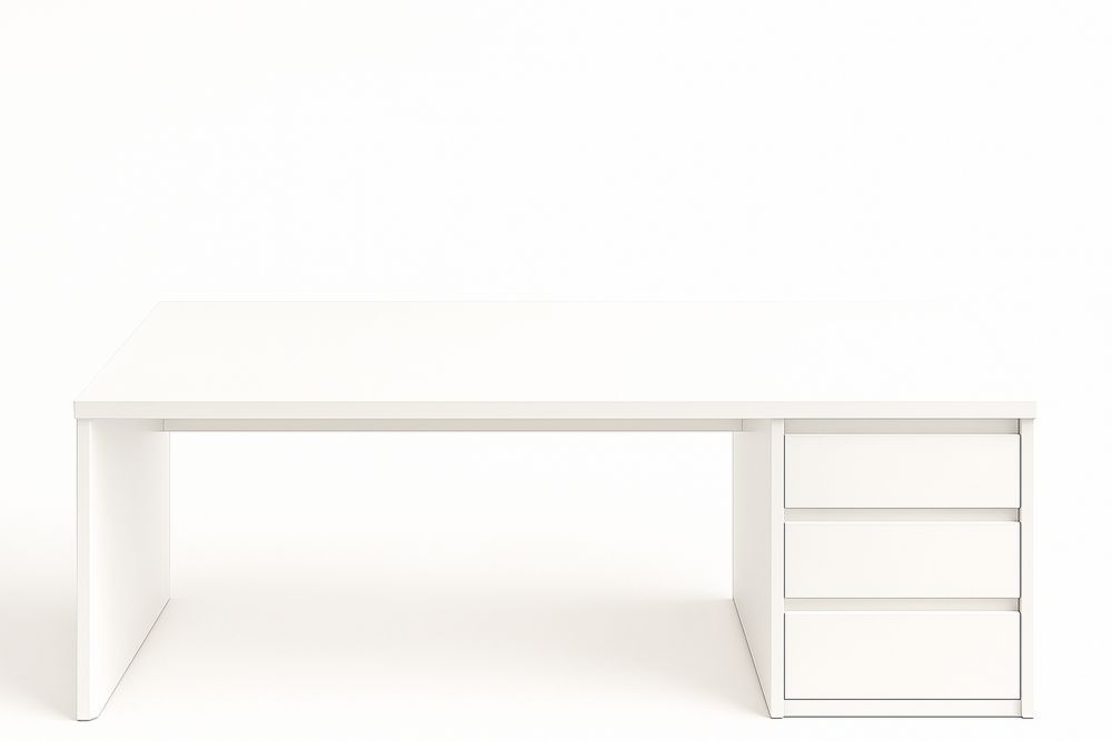 Valkoinen MDF Kirjoituspöytä Kolme Vetolaatikkoa-lumiaurorahaven