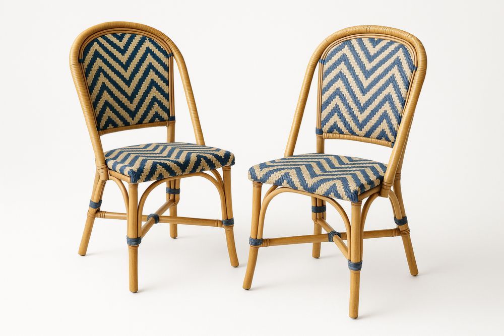 Bambu tuolit sininen ja luonnonvärinen kuviointi-lumiaurorahaven