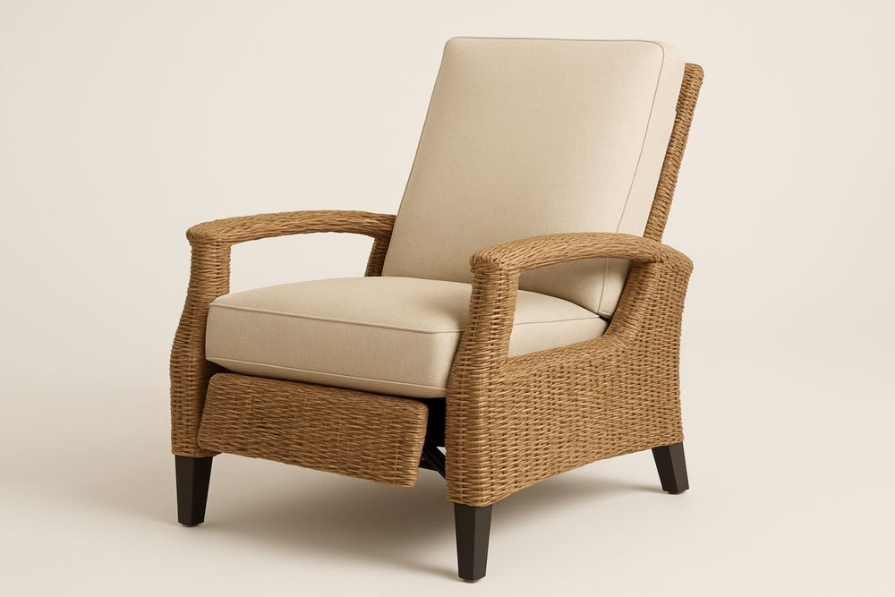 Säädettävä Rottinkituoli Beige Pehmusteilla-lumiaurorahaven