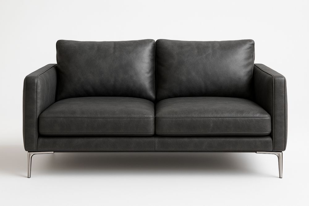 Kahden istuttava sohva nahkaa teräsjalat-lumiaurorahaven