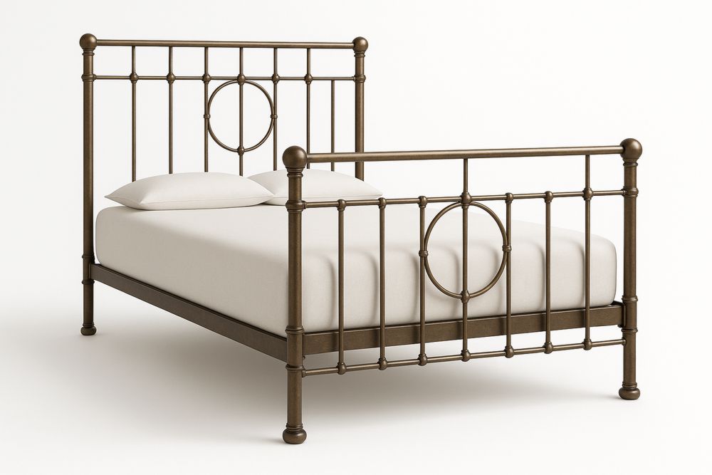 Metallinen sänky vaahtomuovipatjalla ruskea 200cm x 150cm-lumiaurorahaven