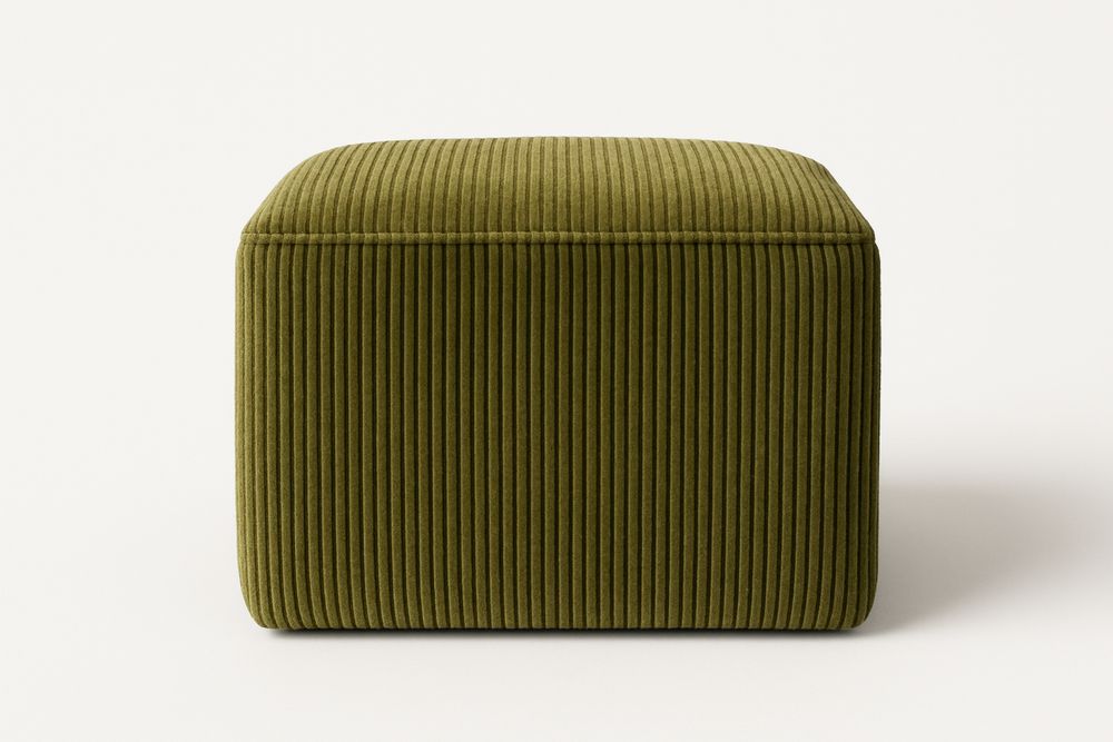 Samettinen Jakkara Oliivinvihreä 40x40x30 cm-lumiaurorahaven