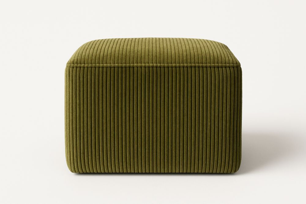 Samettinen Jakkara Oliivinvihreä 40x40x30 cm-lumiaurorahaven