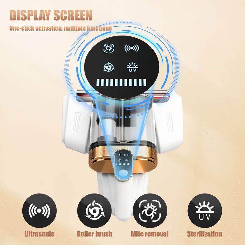 Mattress Vacuum Cleaner, Bed Vacuum with 13000pa Powerful Suction 253.7nm UV-C Light