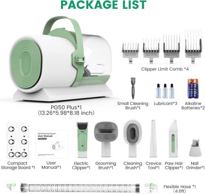 Pet Grooming Powerhouse: 7-in-1 Dog Grooming Vacuum & Clipper Kit with Nail Trimmer and 11000Pa Suction