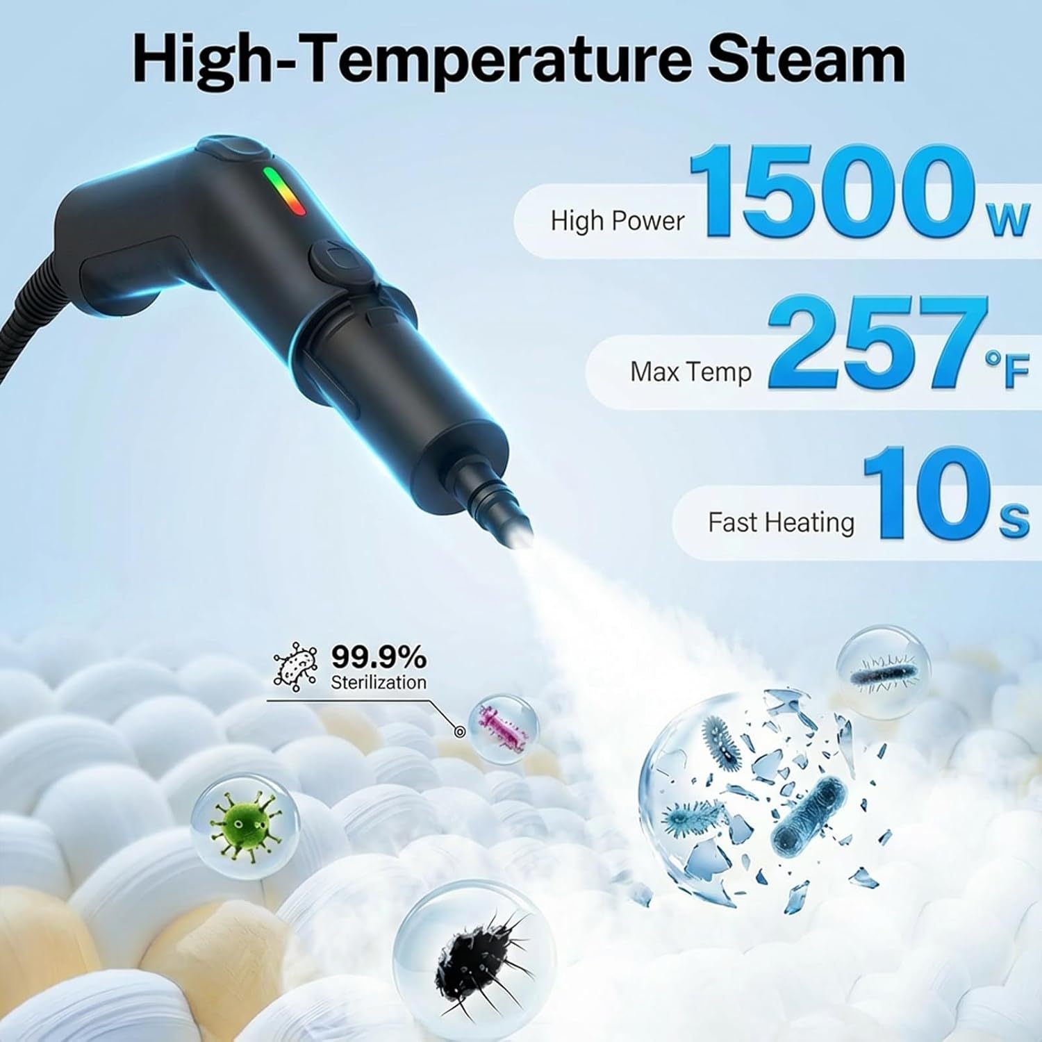 Adjustable Pressurized Steam Cleaner for Home